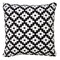 Laddha Home Designs 20" Black and White Swiss Sun Geometric Square Throw Pillow